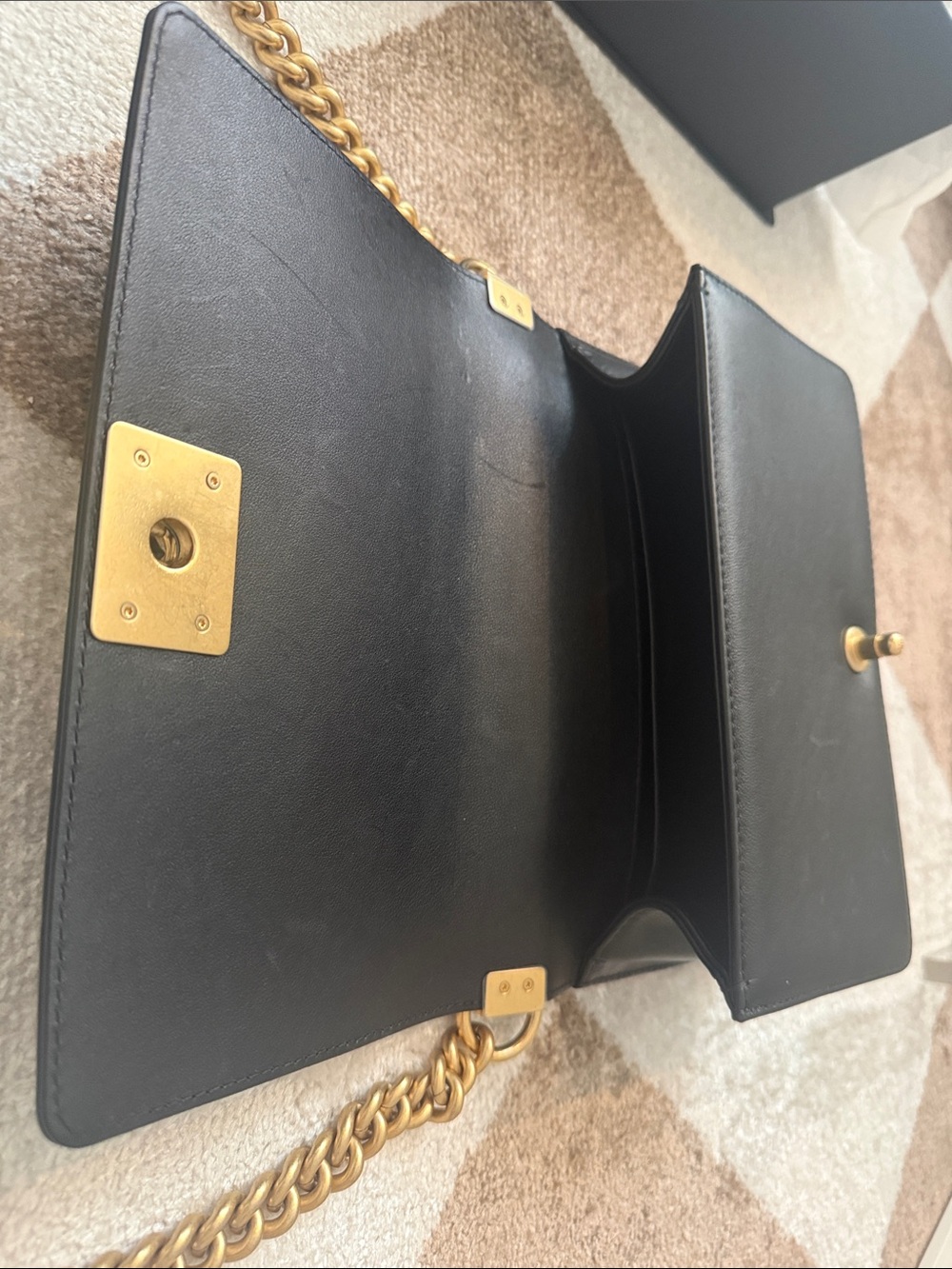 CHANEL Black Quilted Leather Crossbody with Gold Hardware Medium - Picture 2 of 12